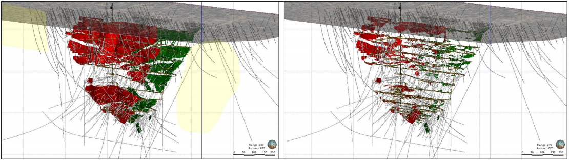 Nickel Sulphide Mineralisation map of Sill 2 and 3